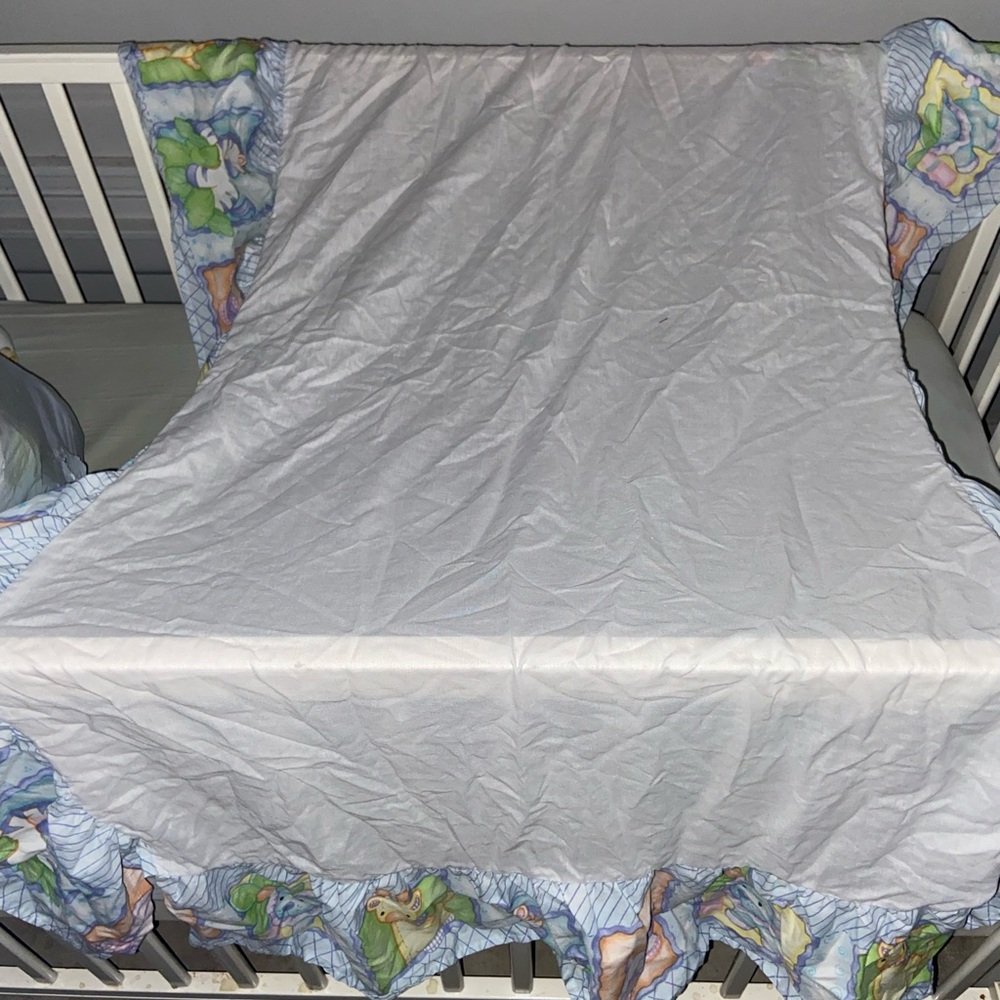 Jungle Safari Gray/Tan/White Nursery USD 6-Piece Baby Crib Bedding Set V… - Picture 12 of 15